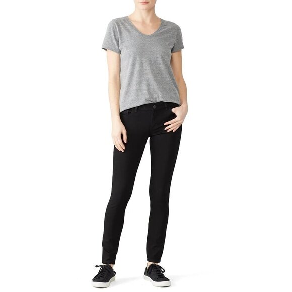 DL1961 Emma Riker Black Denim Low Rise Instasculpt Skinny Jeans Women's Size 28 - Picture 2 of 14